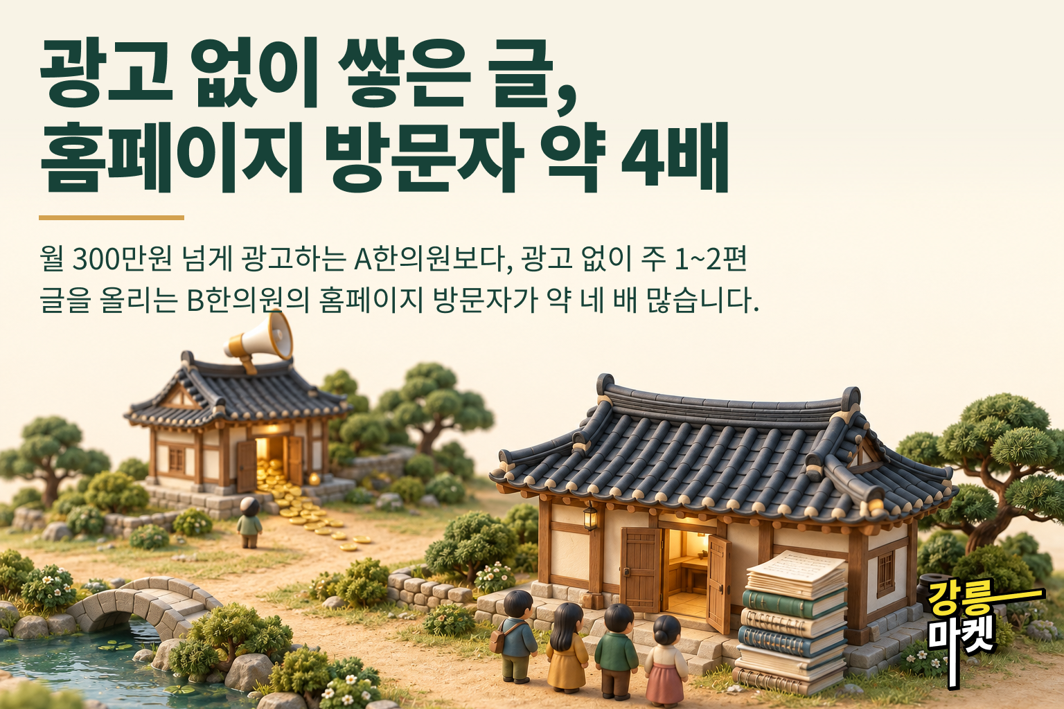 광고 없이 쌓은 글, 홈페이지 방문자 약4배